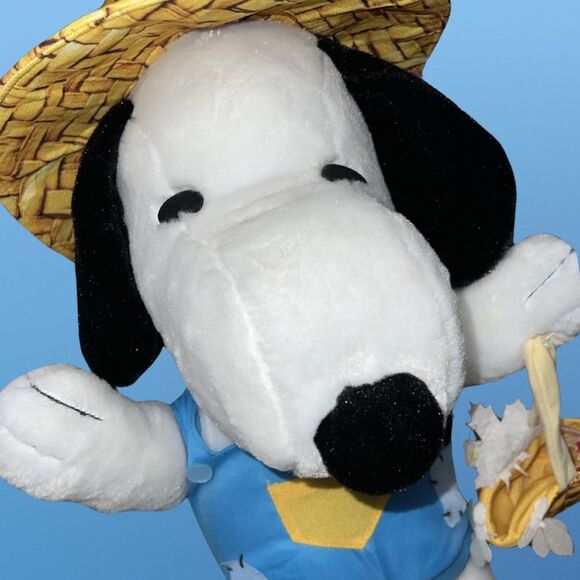 Large Snoopy Peanuts Fall Harvest Standing Plush Scarecrow Door Greeter 20” - Picture 2 of 3